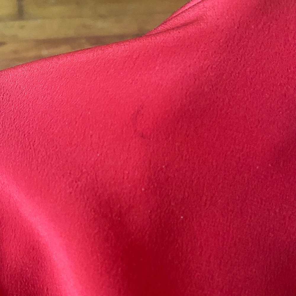 Sezane Silk Red Ruffled Button-Up Blouse - Picture 12 of 12